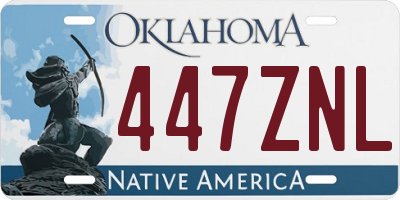 OK license plate 447ZNL