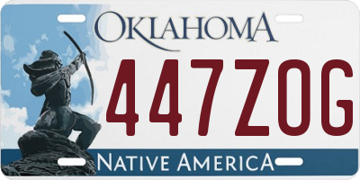 OK license plate 447ZOG