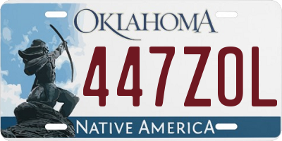 OK license plate 447ZOL