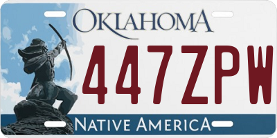 OK license plate 447ZPW