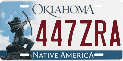 OK license plate 447ZRA