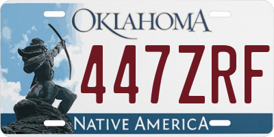 OK license plate 447ZRF
