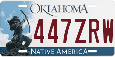 OK license plate 447ZRW