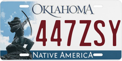 OK license plate 447ZSY
