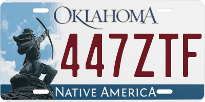 OK license plate 447ZTF