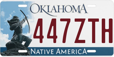 OK license plate 447ZTH