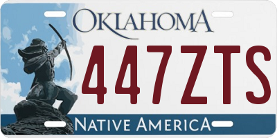 OK license plate 447ZTS