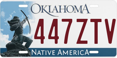 OK license plate 447ZTV
