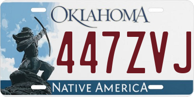 OK license plate 447ZVJ