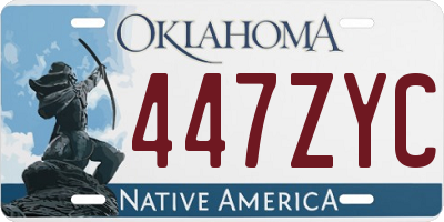 OK license plate 447ZYC