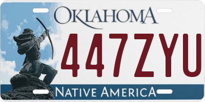 OK license plate 447ZYU