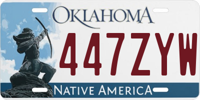 OK license plate 447ZYW