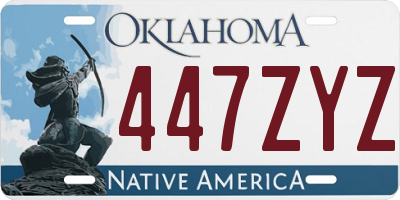 OK license plate 447ZYZ