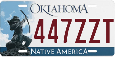 OK license plate 447ZZT