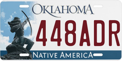 OK license plate 448ADR