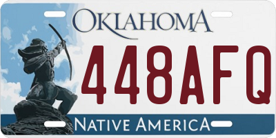 OK license plate 448AFQ
