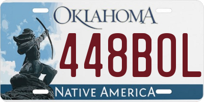 OK license plate 448BOL