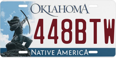 OK license plate 448BTW