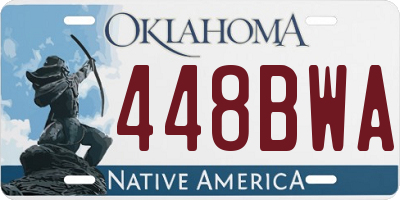 OK license plate 448BWA