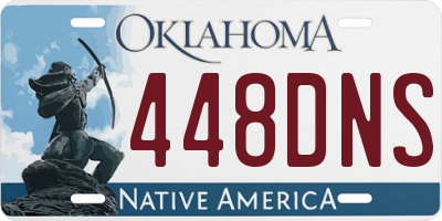 OK license plate 448DNS