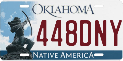 OK license plate 448DNY
