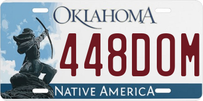 OK license plate 448DOM