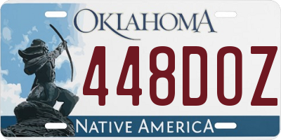 OK license plate 448DOZ
