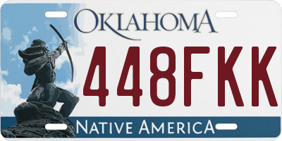 OK license plate 448FKK