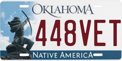 OK license plate 448VET