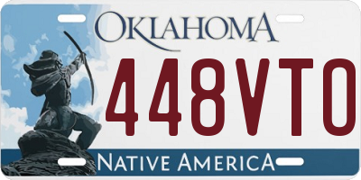 OK license plate 448VTO