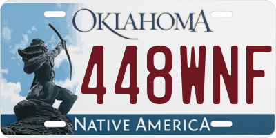 OK license plate 448WNF