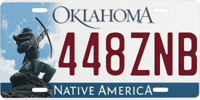 OK license plate 448ZNB