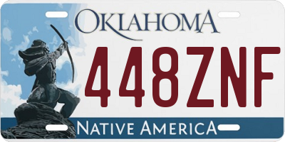 OK license plate 448ZNF