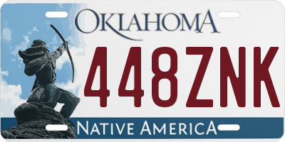OK license plate 448ZNK