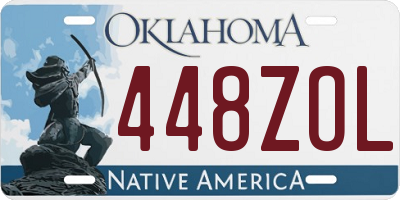 OK license plate 448ZOL
