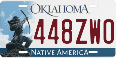 OK license plate 448ZWO