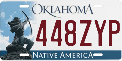 OK license plate 448ZYP