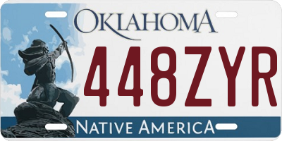 OK license plate 448ZYR