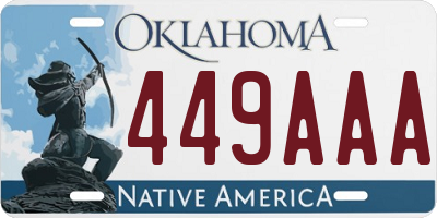 OK license plate 449AAA