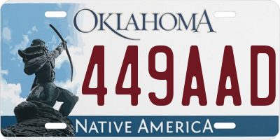 OK license plate 449AAD