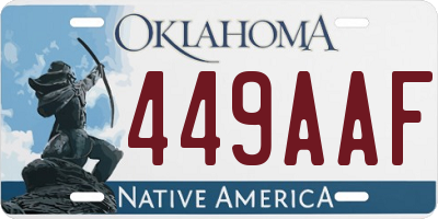 OK license plate 449AAF