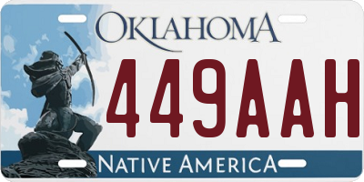 OK license plate 449AAH