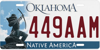 OK license plate 449AAM