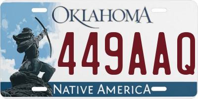 OK license plate 449AAQ