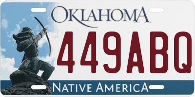 OK license plate 449ABQ