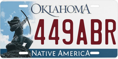 OK license plate 449ABR