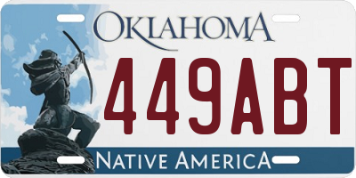 OK license plate 449ABT