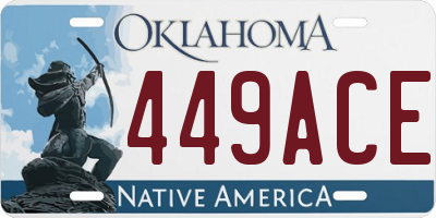 OK license plate 449ACE