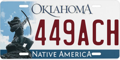 OK license plate 449ACH