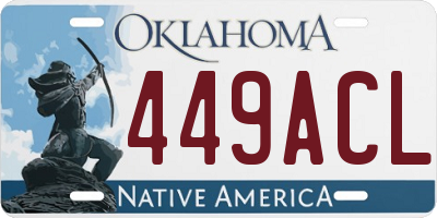 OK license plate 449ACL